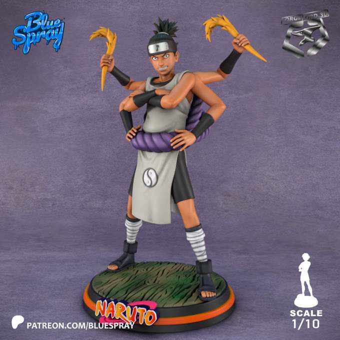 Kidomaru-Blue-Spray--figurines-fantasy-tabletop-RPG-3D-miniatures
