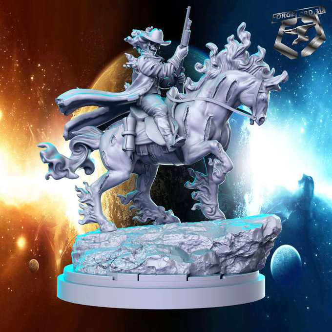 Ghost Rider-statue-75mm-RN-Estudio-figurines-fantasy-tabletop-RPG-3D-miniatures