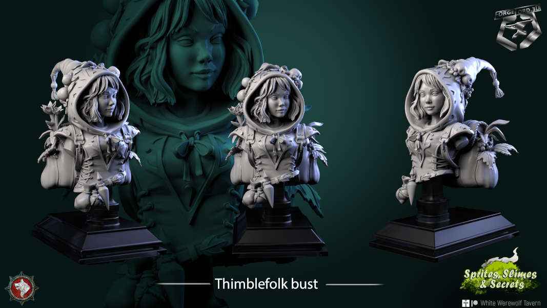 Thimblefolk-bust-75mm-figurines-fantasy-tabletop-RPG-3D-miniatures-white-werewolf-tavern