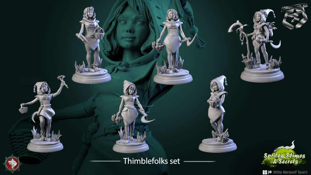 Thimblefolks-set-32mm-figurines-fantasy-tabletop-RPG-3D-miniatures-white-werewolf-tavern