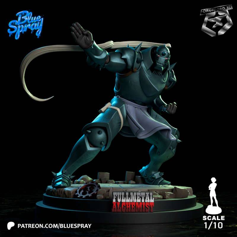 Alfonse Elric-Blue-Spray--figurines-fantasy-tabletop-RPG-3D-miniatures