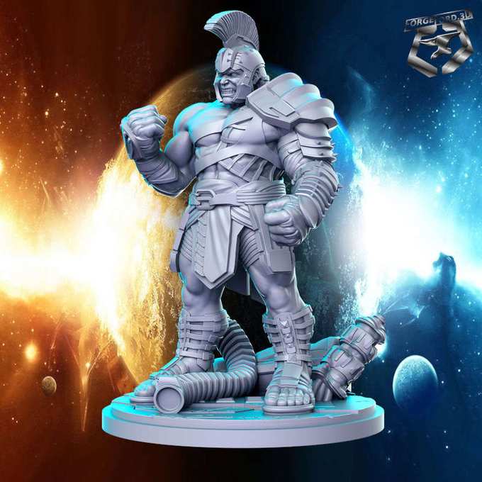 Hulk Gladiator pose 2-statue-75mm-RN-Estudio-figurines-fantasy-tabletop-RPG-3D-miniatures