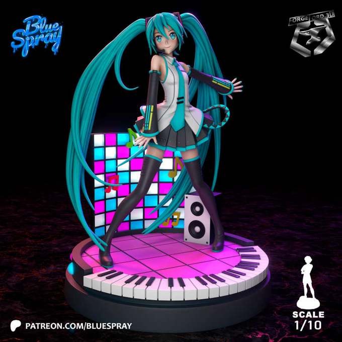 Hatsune Miku-Blue-Spray--figurines-fantasy-tabletop-RPG-3D-miniatures