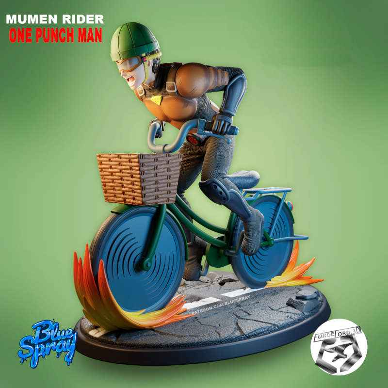 Mumen Rider-Blue-Spray--figurines-fantasy-tabletop-RPG-3D-miniatures