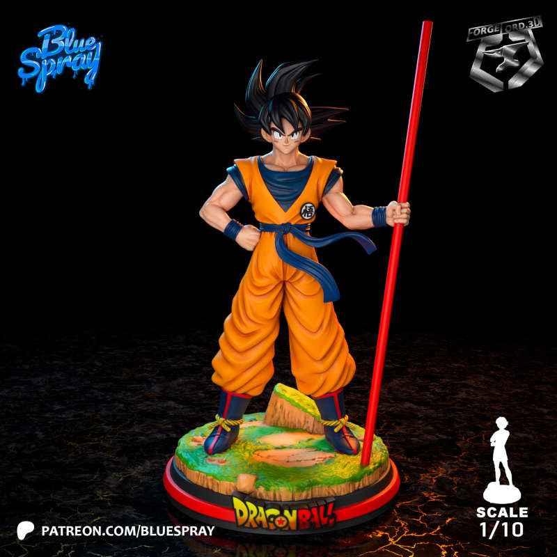 Young Goku-Blue -Spray--figurines-fantasy-tabletop-RPG-3D-miniatures
