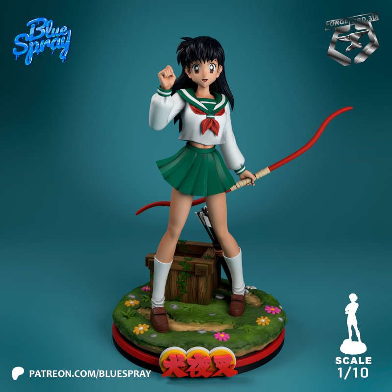 Kagome Higurashi-Blue-Spray--figurines-fantasy-tabletop-RPG-3D-miniatures