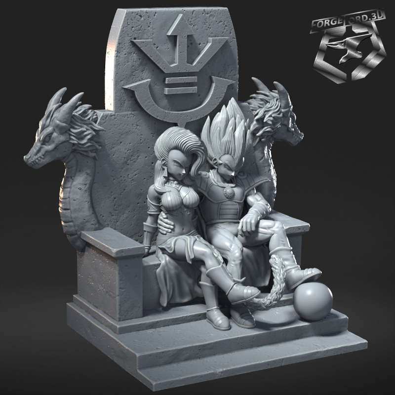 Bulma and Vegeta-RN-Estudio--figurines-fantasy-tabletop-RPG-3D-miniatures