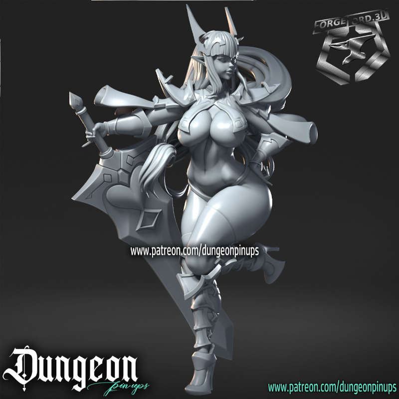 Eryndra Ironleaf-statue-75mm-RN-Estudio-figurines-fantasy-tabletop-RPG-3D-miniatures