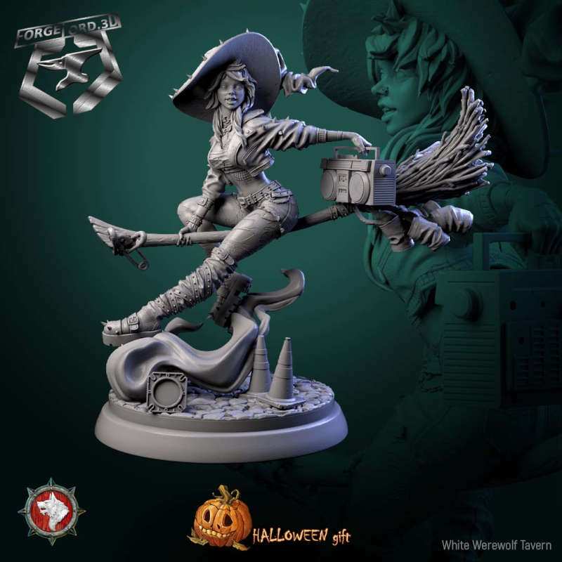 Nitsa Riot-statue-75mm-figurines-fantasy-tabletop-RPG-3D-miniatures-white-werewolf-tavern