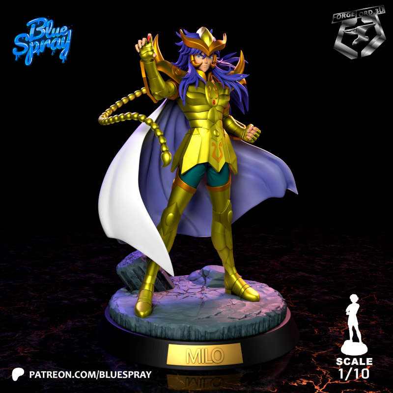 Scorpio Milo-Blue-Spray--figurines-fantasy-tabletop-RPG-3D-miniatures