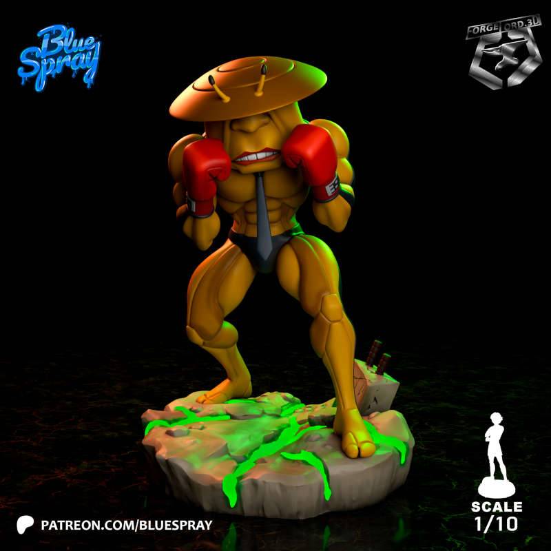 Mr. Shrimp-Blue-Spray--figurines-fantasy-tabletop-RPG-3D-miniatures