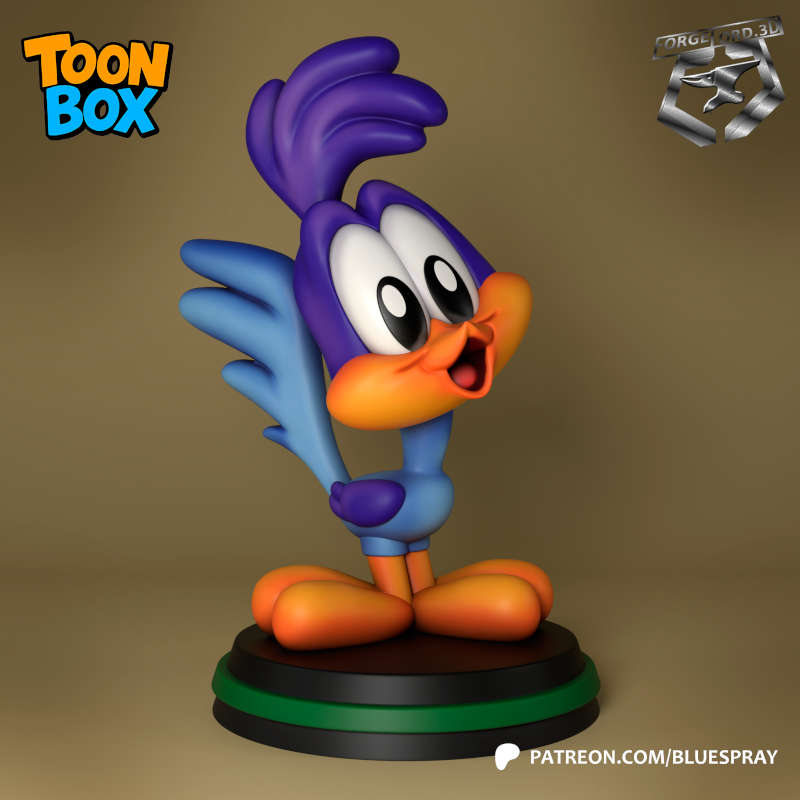Baby Road Runner-Blue-Spray--figurines-fantasy-tabletop-RPG-3D-miniatures