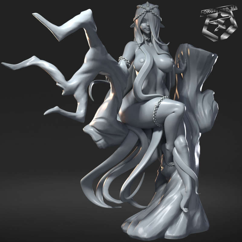 Selene Thornheart-nude-statue-75mm-RN-Estudio-figurines-fantasy-tabletop-RPG-3D-miniatures