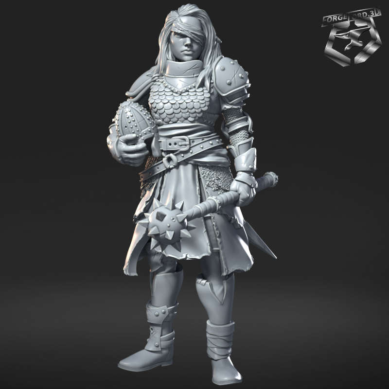 Valeria Ironbreaker-statue-75mm-RN-Estudio-figurines-fantasy-tabletop-RPG-3D-miniatures