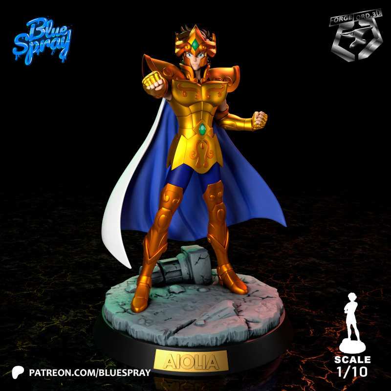 Leo Aiolia-Blue-Spray--figurines-fantasy-tabletop-RPG-3D-miniatures