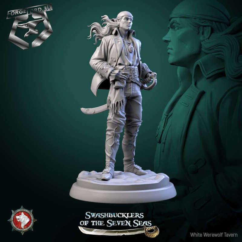 Pirate Deckhand-statue-75mm-figurines-fantasy-tabletop-RPG-3D-miniatures-white-werewolf-tavern