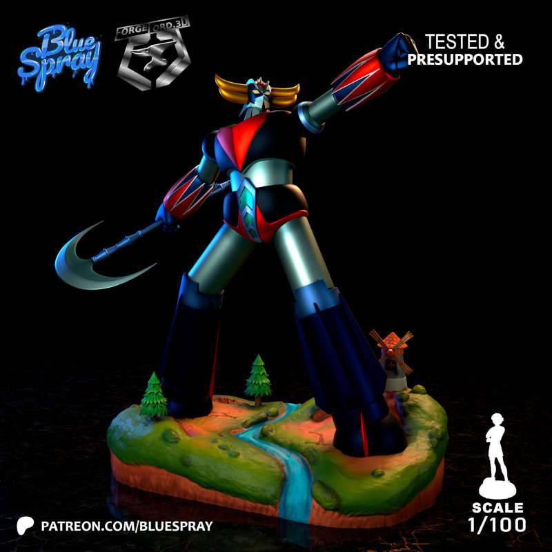 UFO Robot Grendizer-Blue -Spray--figurines-fantasy-tabletop-RPG-3D-miniatures