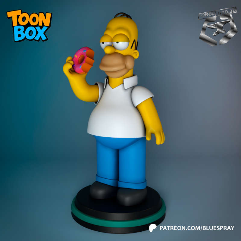 Homer Simpson-Blue-Spray--figurines-fantasy-tabletop-RPG-3D-miniatures