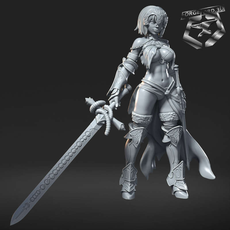 Jeanne d'Arc-statue-75mm-RN-Estudio-figurines-fantasy-tabletop-RPG-3D-miniatures