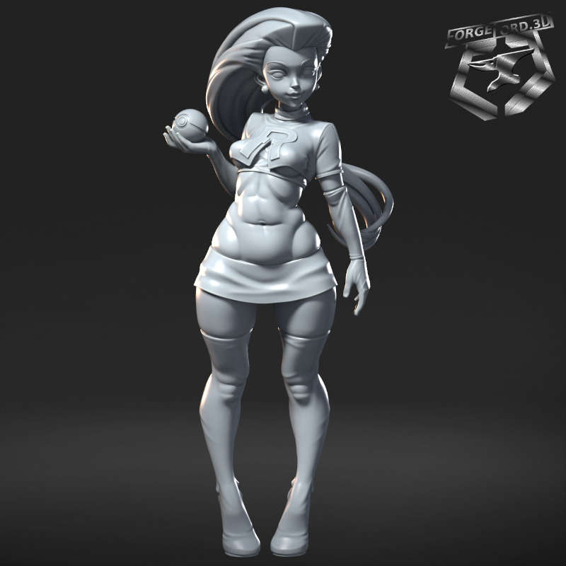 Jessie Team Rocket-statue-75mm-RN-Estudio-figurines-fantasy-tabletop-RPG-3D-miniatures-nude