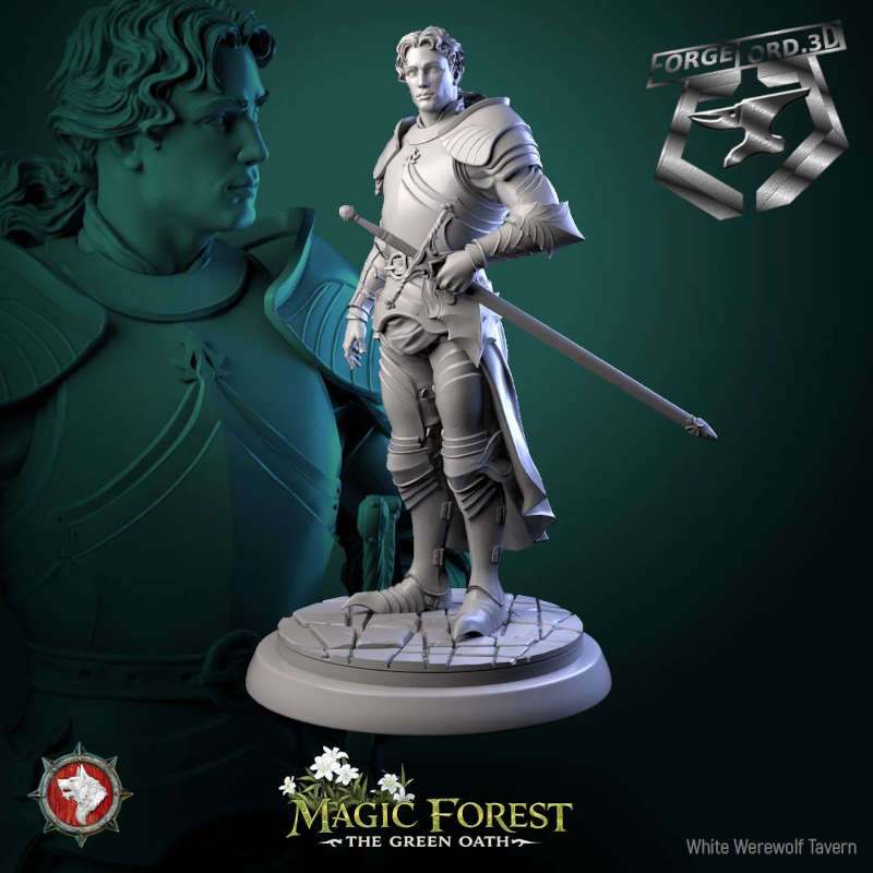Kings Guard-statue-75mm-figurines-fantasy-tabletop-RPG-3D-miniatures-white-werewolf-tavern