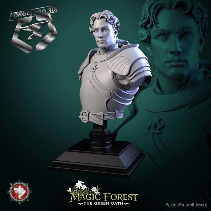 Kings Guard-bust-75mm-figurines-fantasy-tabletop-RPG-3D-miniatures-white-werewolf-tavern