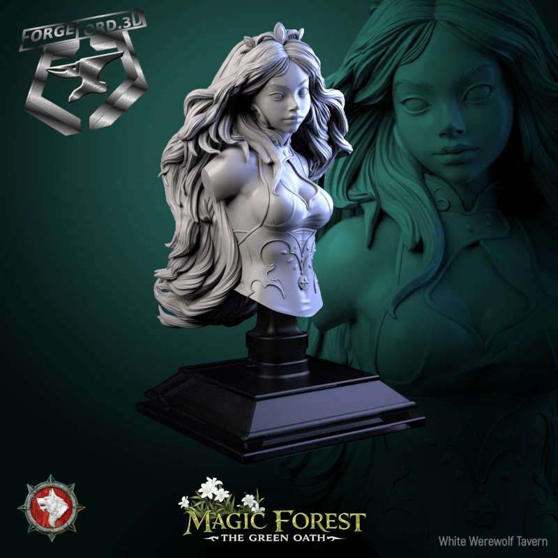 Mara Swifthoof-bust-75mm-figurines-fantasy-tabletop-RPG-3D-miniatures-white-werewolf-tavern