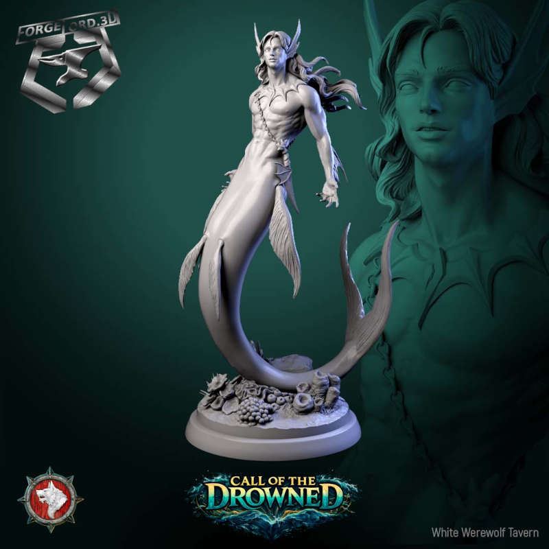 Mermen-statue-75mm-figurines-fantasy-tabletop-RPG-3D-miniatures-white-werewolf-tavern