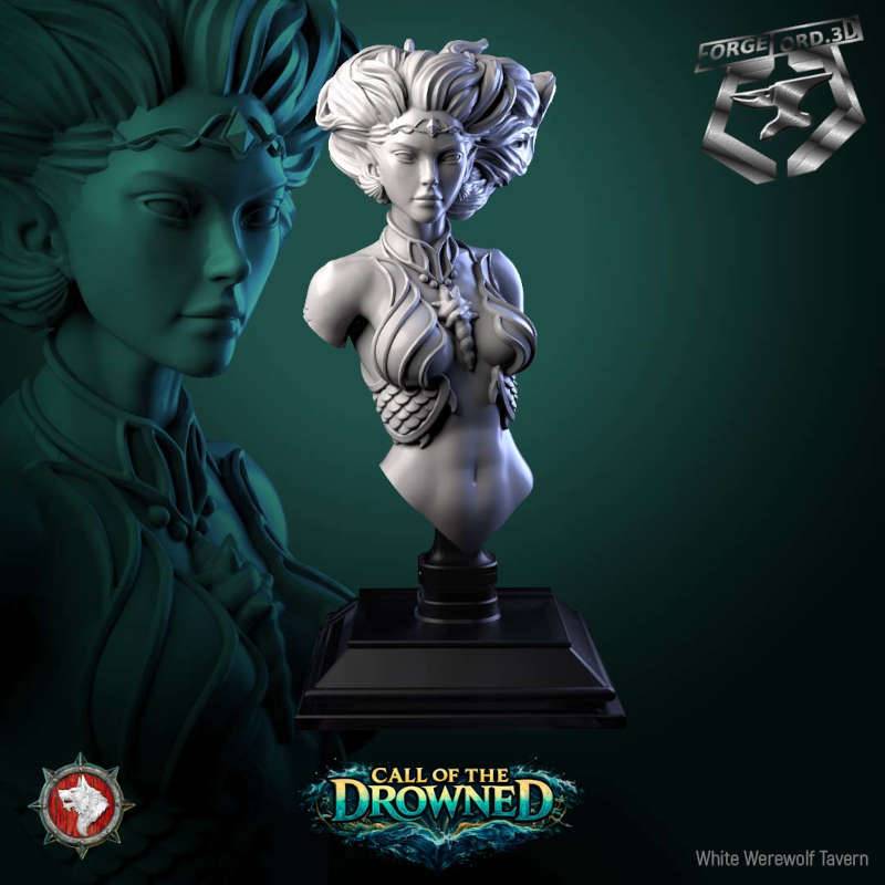Mermaid-bust-75mm-figurines-fantasy-tabletop-RPG-3D-miniatures-white-werewolf-tavern