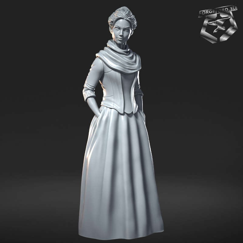 Claire Randall-statue-75mm-RN-Estudio-figurines-fantasy-tabletop-RPG-3D-miniatures