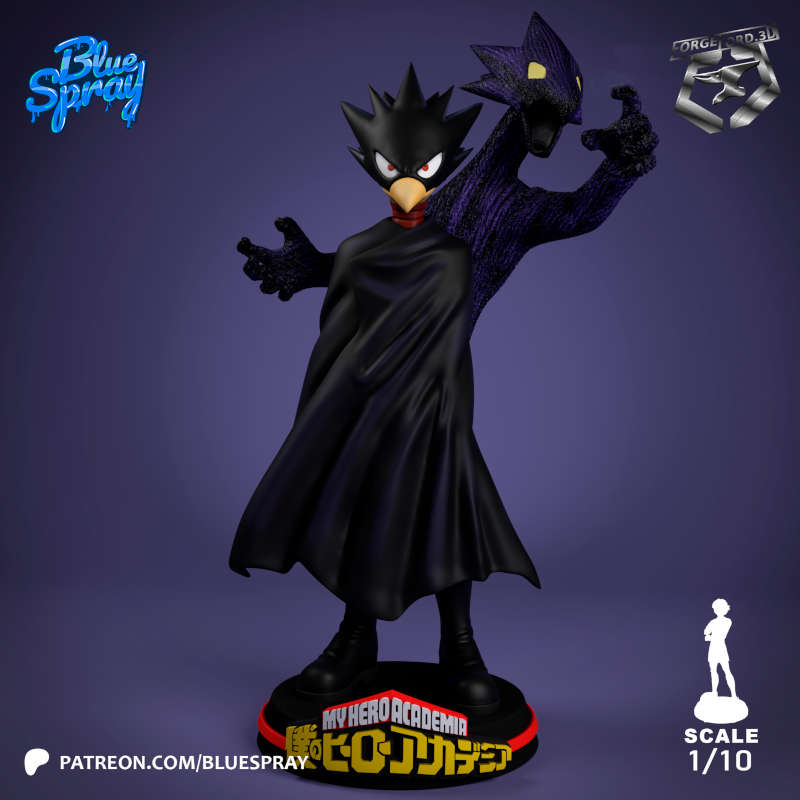 Fumikage Tokoyami-Blue-Spray--figurines-fantasy-tabletop-RPG-3D-miniatures
