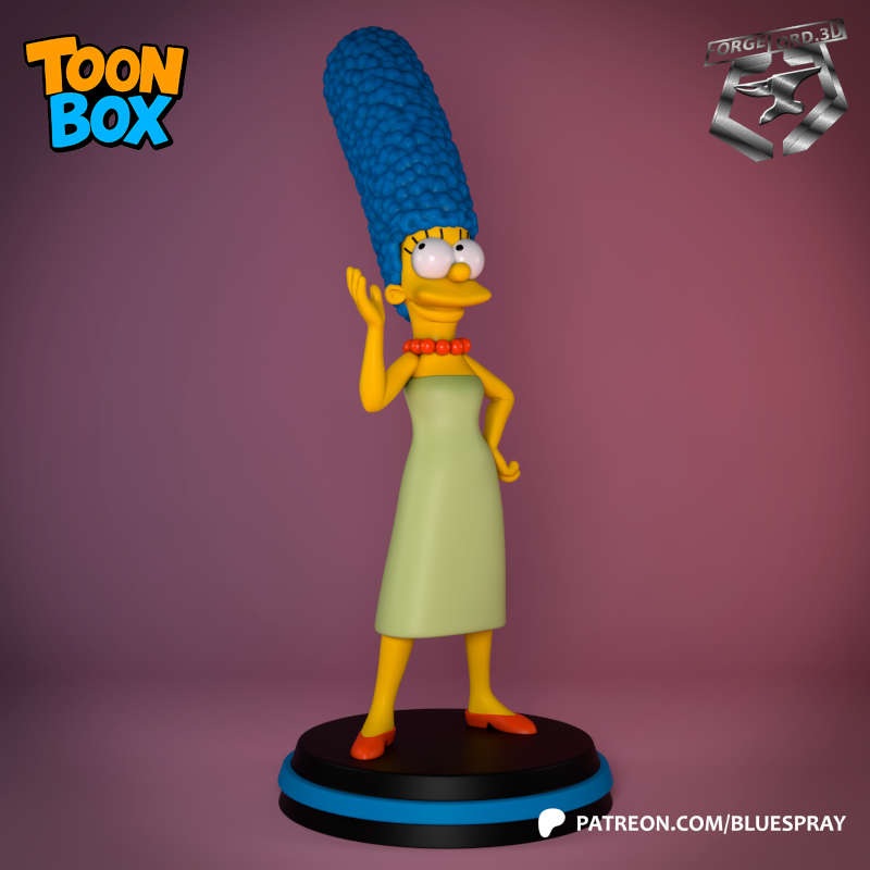 Marge Simpson-Blue-Spray--figurines-fantasy-tabletop-RPG-3D-miniatures