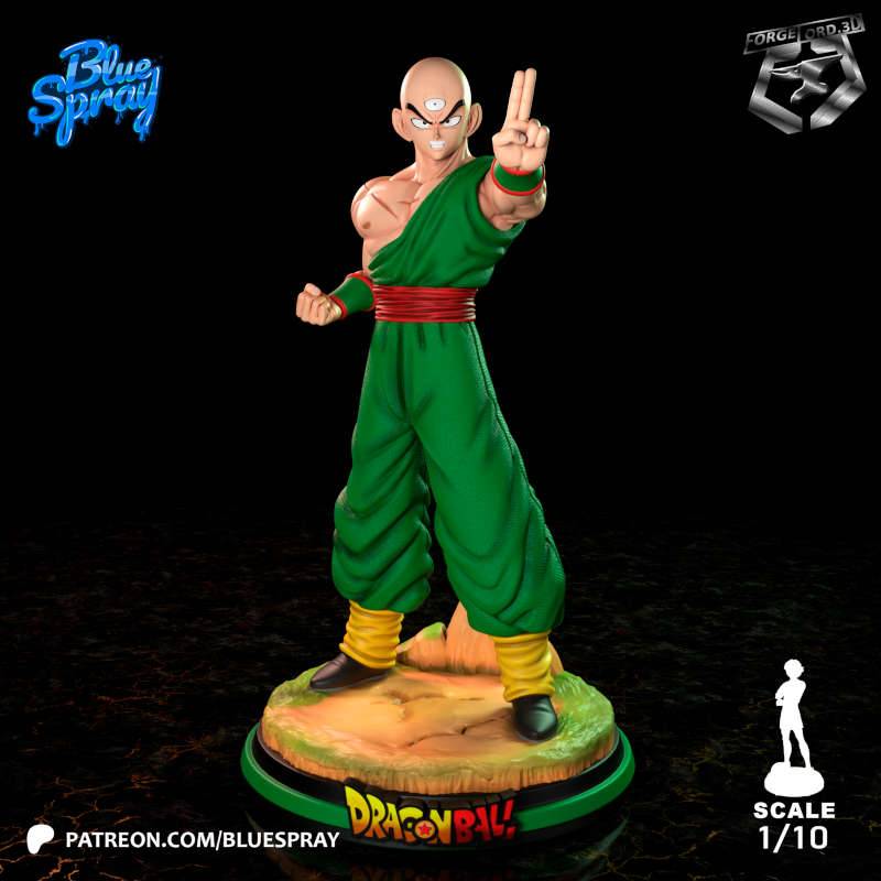 Tien Shinhan-Blue-Spray--figurines-fantasy-tabletop-RPG-3D-miniatures