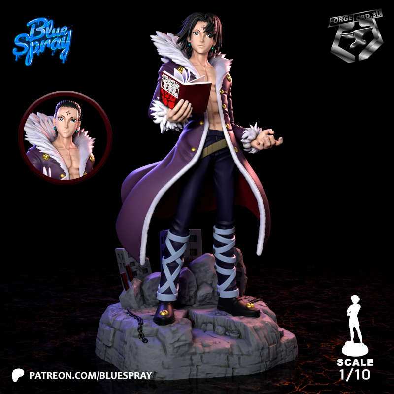 Chrollo Lucilfer-Blue-Spray--figurines-fantasy-tabletop-RPG-3D-miniatures