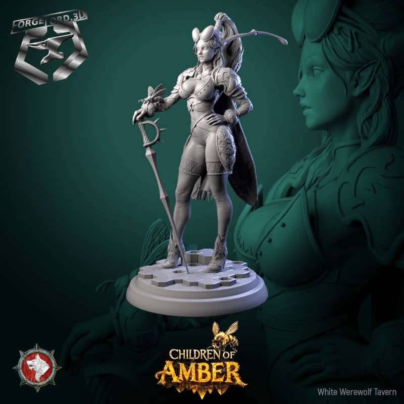 Swarm Commander-statue-75mm-figurines-fantasy-tabletop-RPG-3D-miniatures-white-werewolf-tavern