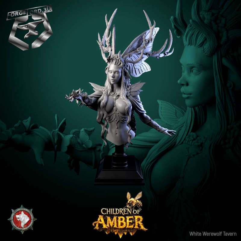 The Pale Wandered-bust-75mm-figurines-fantasy-tabletop-RPG-3D-miniatures-white-werewolf-tavern