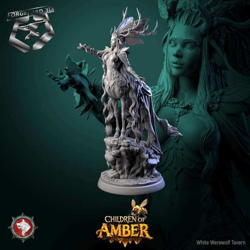 The Pale Wandered-statue-75mm-figurines-fantasy-tabletop-RPG-3D-miniatures-white-werewolf-tavern