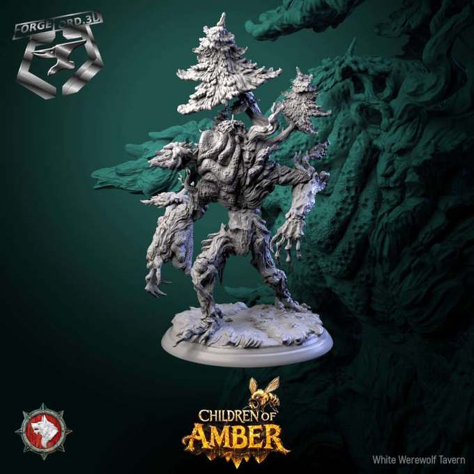 The Rooted Warden-statue-75mm-figurines-fantasy-tabletop-RPG-3D-miniatures-white-werewolf-tavern