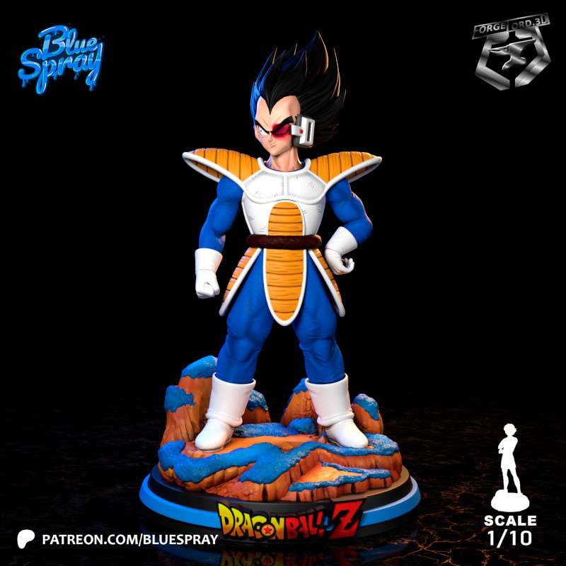 Vegeta Saiyan Saga-Blue-Spray--figurines-fantasy-tabletop-RPG-3D-miniatures