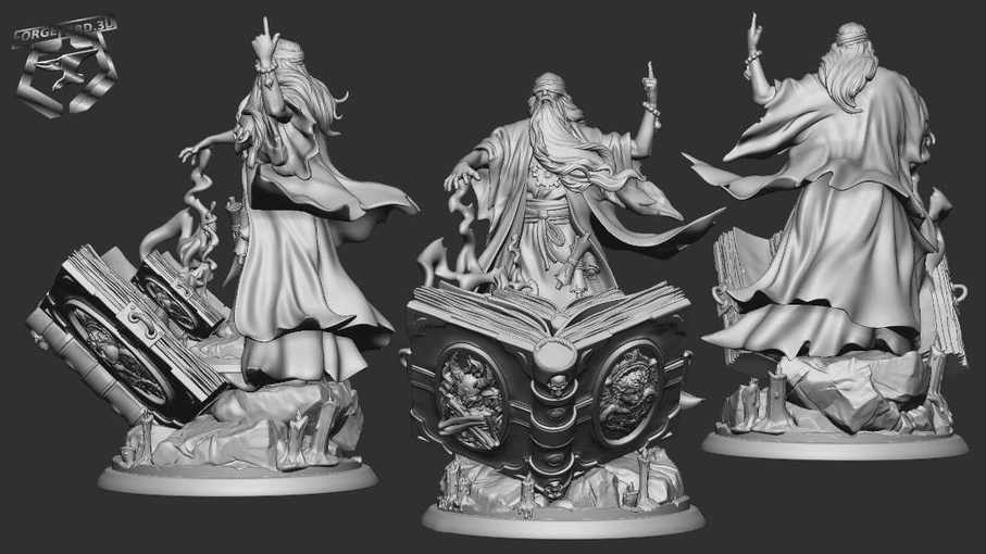 The Eternal Scribe-statue-75mm-figurines-fantasy-tabletop-RPG-3D-miniatures-white-werewolf-tavern