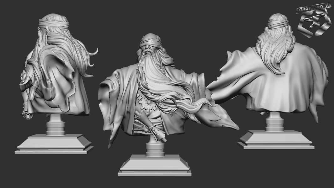 The Eternal Scribe-bust-75mm-figurines-fantasy-tabletop-RPG-3D-miniatures-white-werewolf-tavern