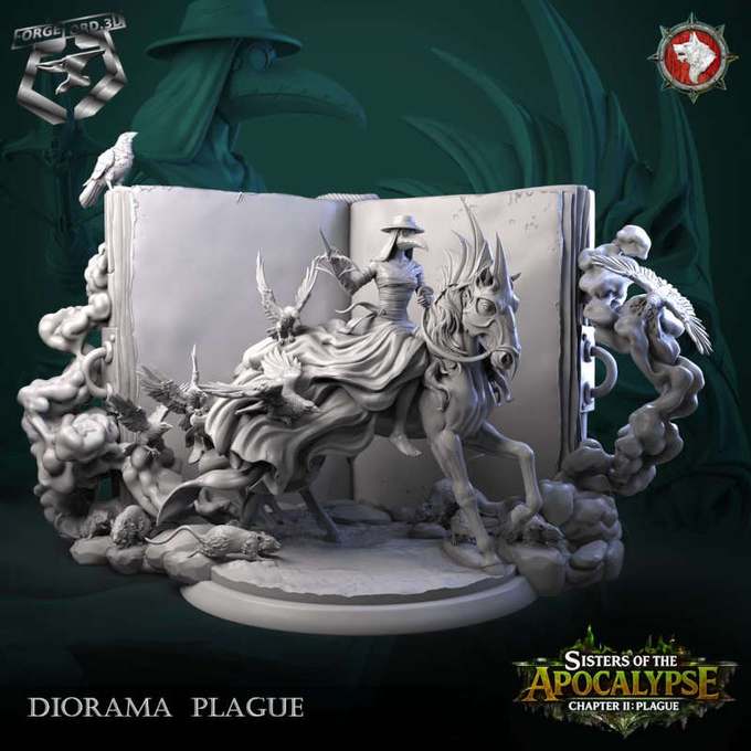 Diorama Plaguediorama-statue-75mm-figurines-fantasy-tabletop-RPG-3D-miniatures-white-werewolf-tavern