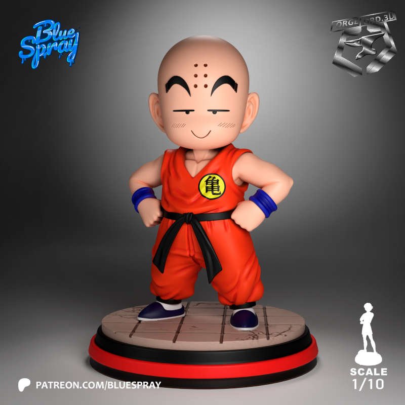 Krillin Kid-Blue-Spray--figurines-fantasy-tabletop-RPG-3D-miniatures