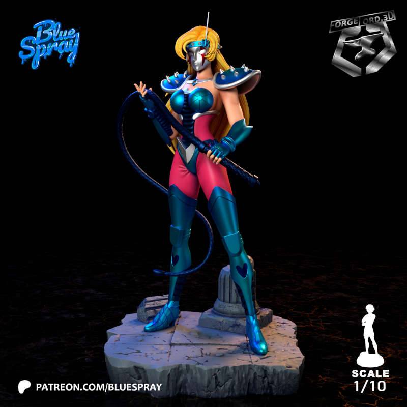 Chameleon June -Blue-Spray--figurines-fantasy-tabletop-RPG-3D-miniatures