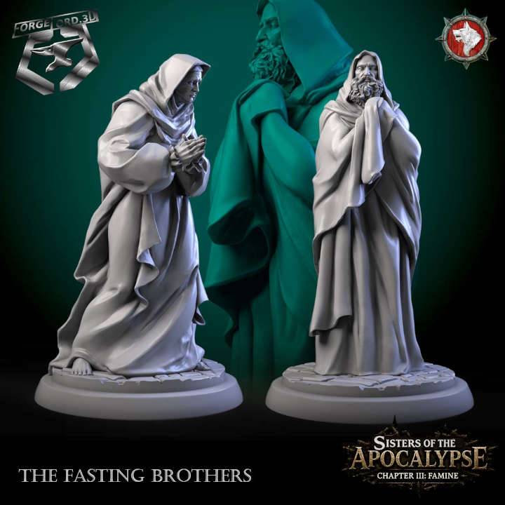 The Fasting Brothers-set-32mm-figurines-fantasy-tabletop-RPG-3D-miniatures-white-werewolf-tavern