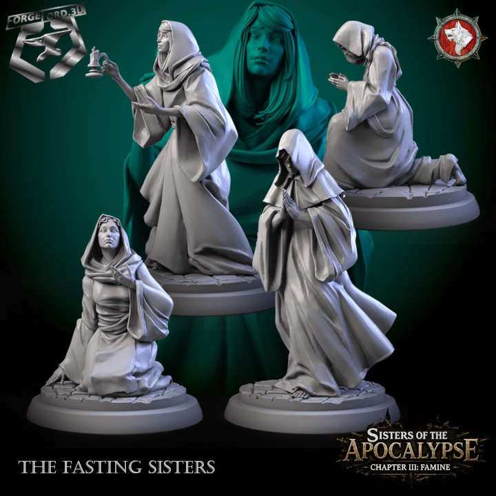 The Fasting Sisters-set-32mm-figurines-fantasy-tabletop-RPG-3D-miniatures-white-werewolf-tavern