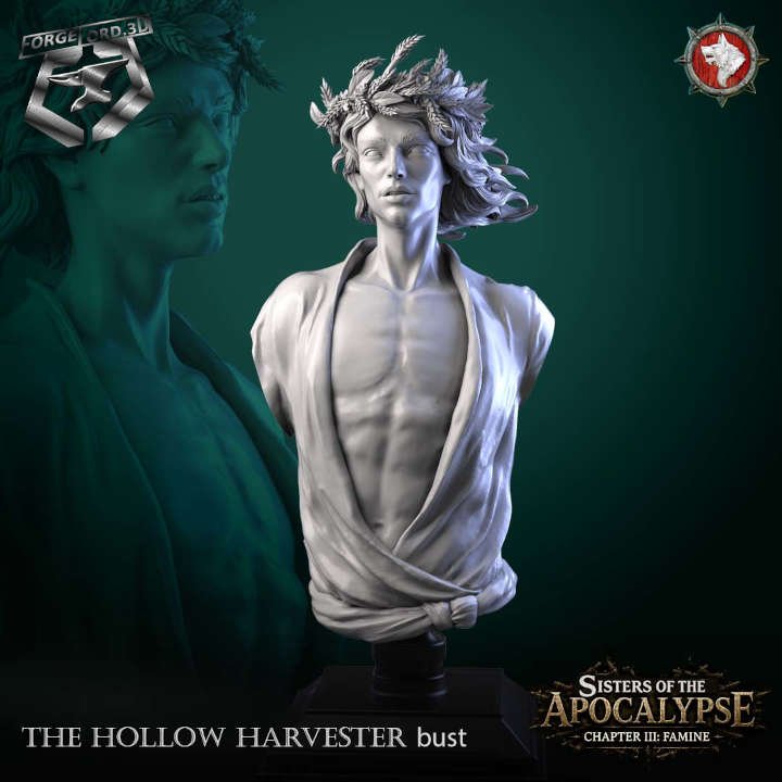 The Hollow Harvester-bust-75mm-figurines-fantasy-tabletop-RPG-3D-miniatures-white-werewolf-tavern