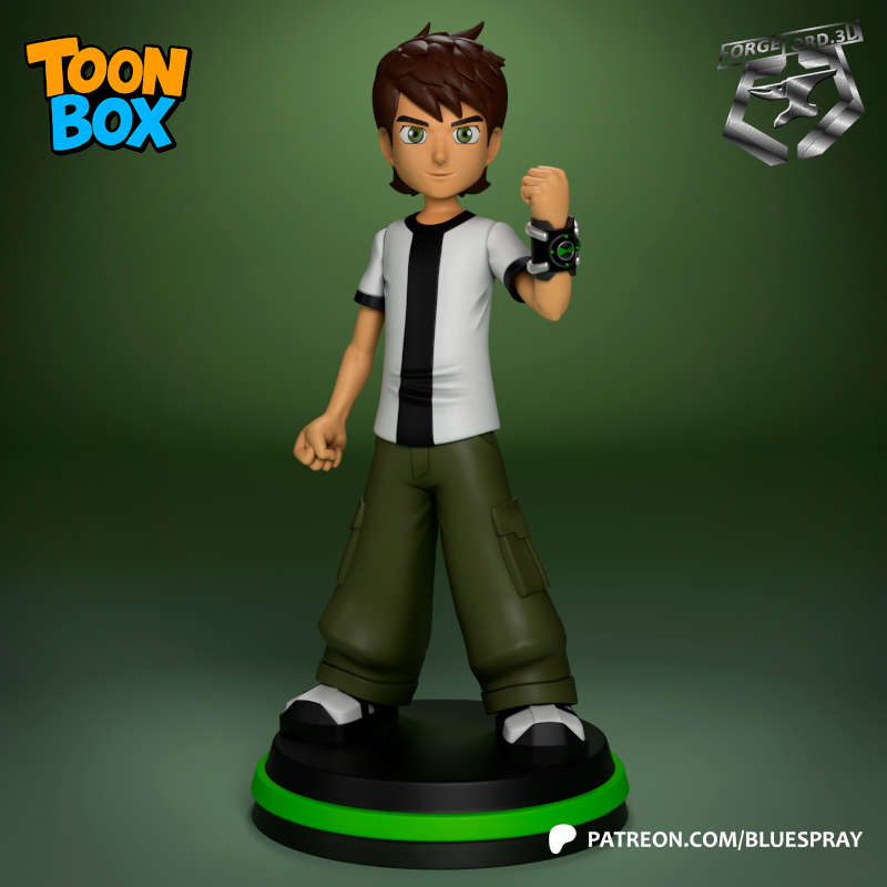 Ben 10-Blue-Spray--figurines-fantasy-tabletop-RPG-3D-miniatures
