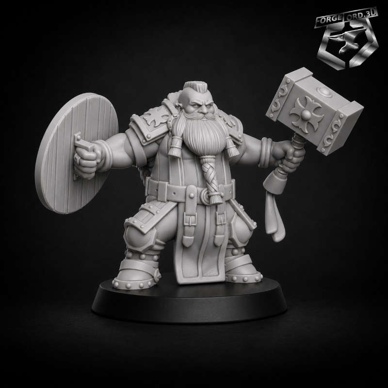 Bromir Stoneforge-statue-75mm-RN-Estudio-figurines-fantasy-tabletop-RPG-3D-miniatures