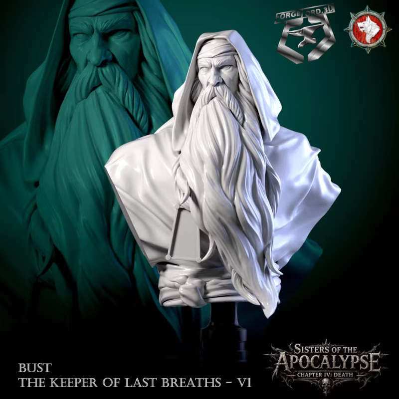 The keeper of last breaths-bust-75mm-figurines-fantasy-tabletop-RPG-3D-miniatures-white-werewolf-tavern